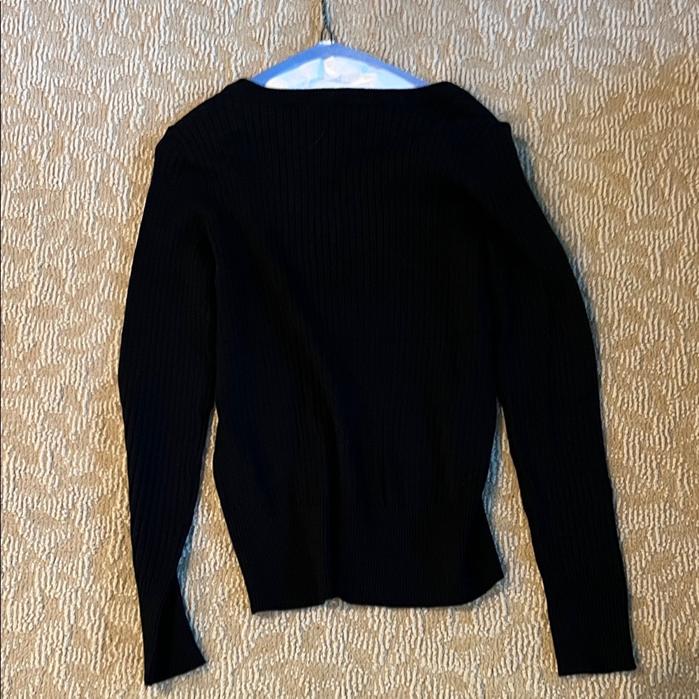 Active USA Black Off-the-Shoulder Sweater